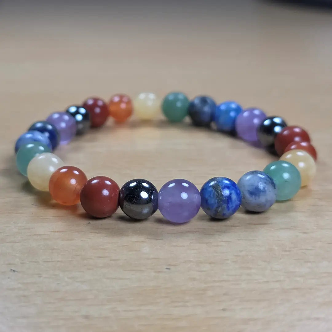 Certified Seven Chakra Bracelet for Men & Women - Colorful Gemstone Jewellery