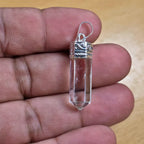 Luxury Clear Quartz Pendant | Handcrafted Pencil-Cut Gemstone Design
