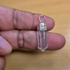 Luxury Clear Quartz Pendant | Handcrafted Pencil-Cut Gemstone Design