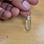 Luxury Clear Quartz Pendant | Handcrafted Pencil-Cut Gemstone Design