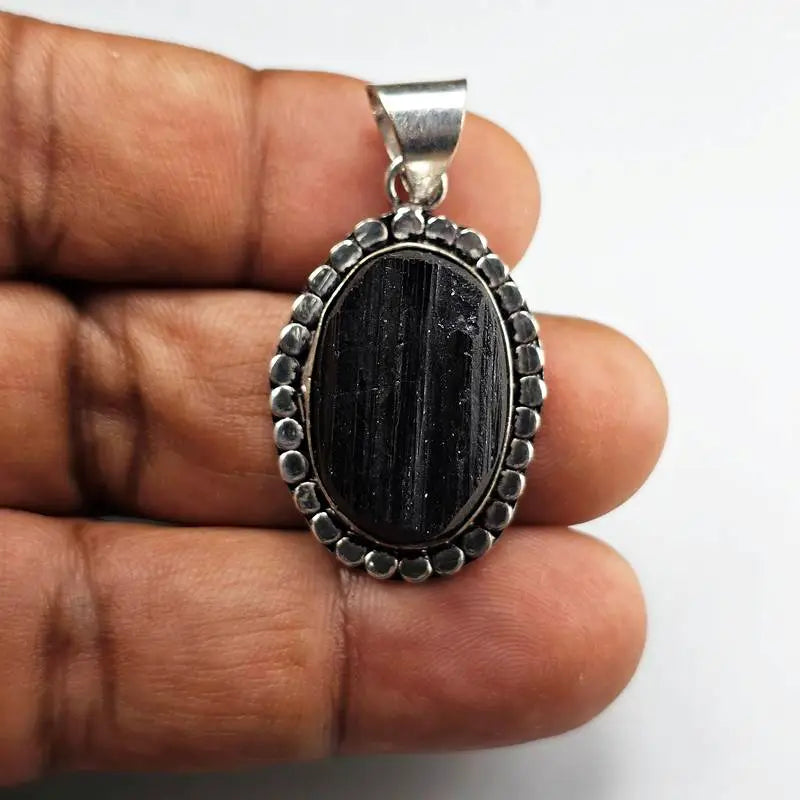 Natural Black Tourmaline Pendant