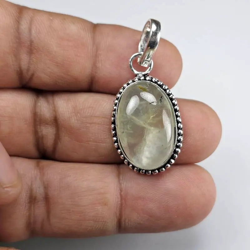 Natural Prehnite Gemstone Pendant