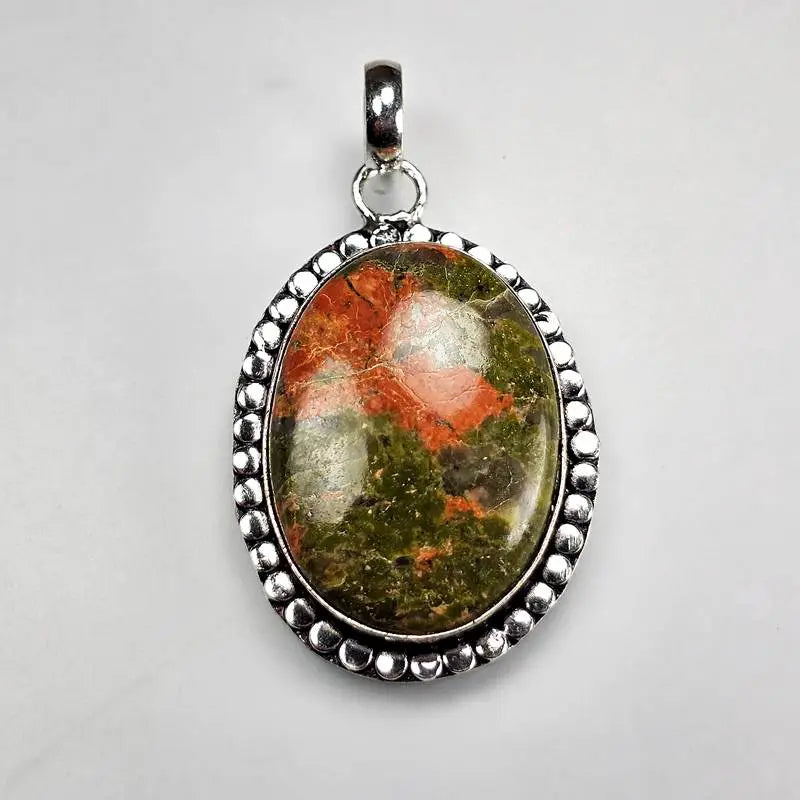 Natural Unakite Gemstone Pendant