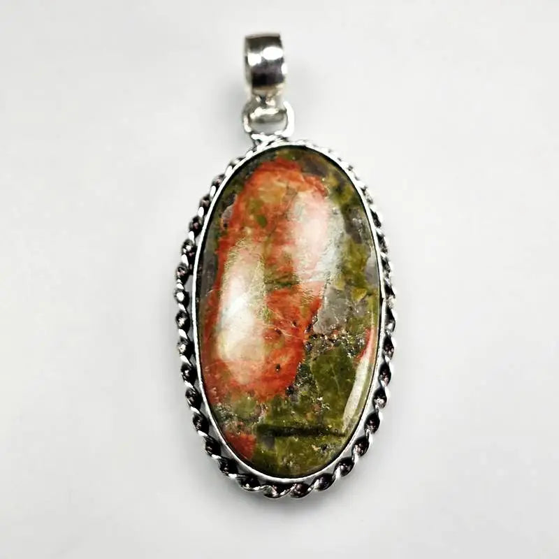 Natural Unakite Gemstone Pendant