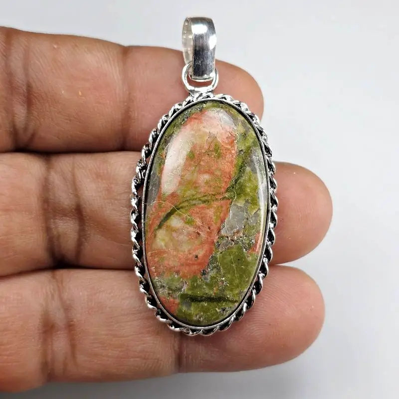 Natural Unakite Gemstone Pendant