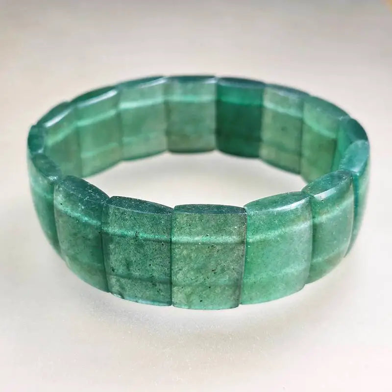 Green Strawberry Flat Bead Bracelet