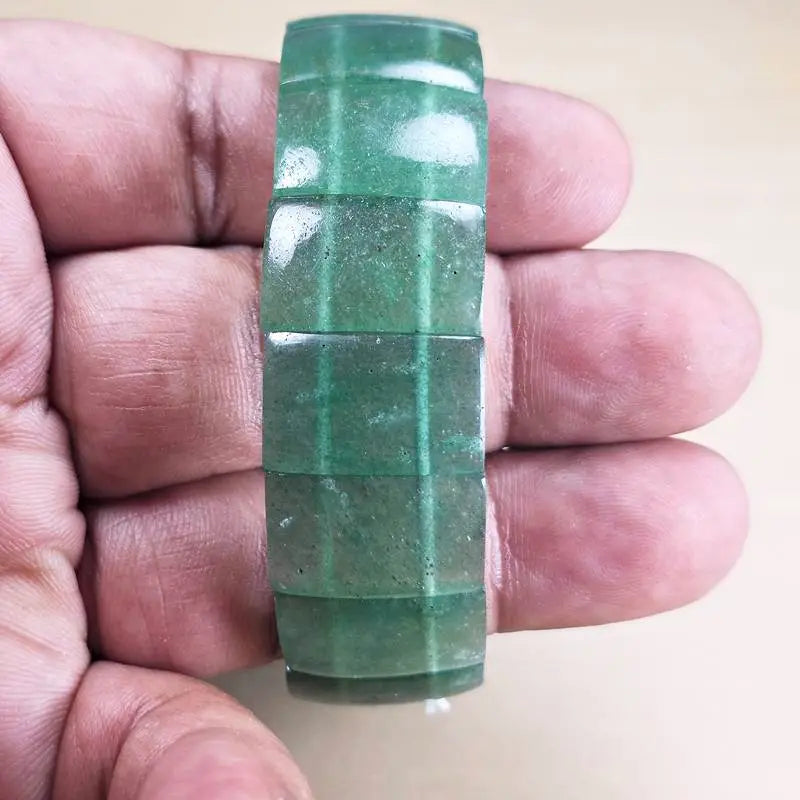 Green Strawberry Flat Bead Bracelet