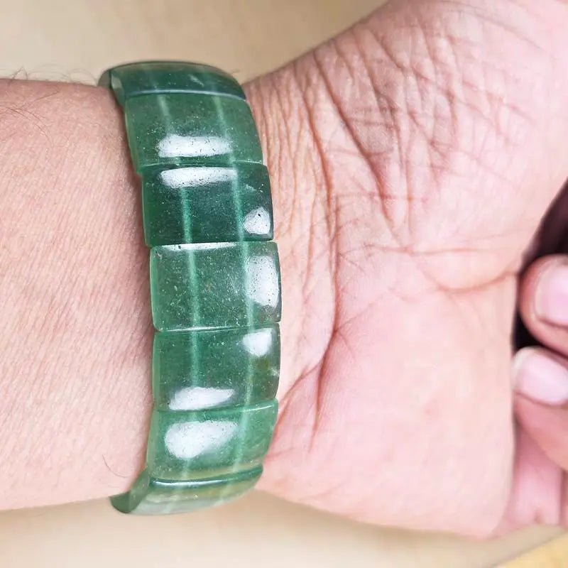 Green Strawberry Flat Bead Bracelet