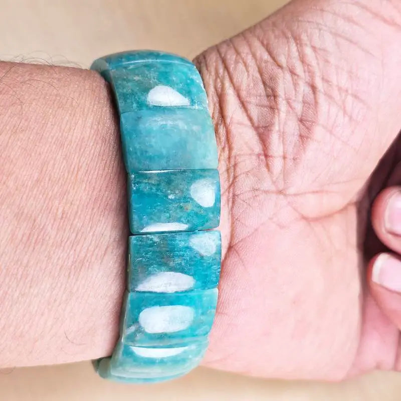 Amazonite Flat Bead Bracelet