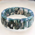 Moss Agate Flat Bead Bracelet