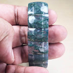 Moss Agate Flat Bead Bracelet