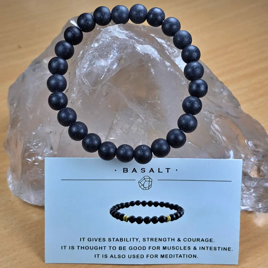 Basalt Bracelet – Natural Lava Stone Bracelet for Strength & Balance