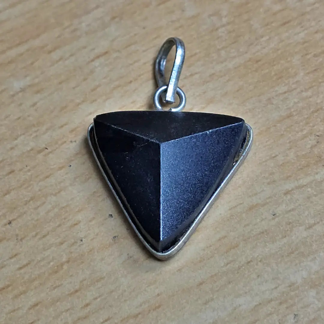Black Tourmaline Triangle Pendant – Protection & Grounding Stone
