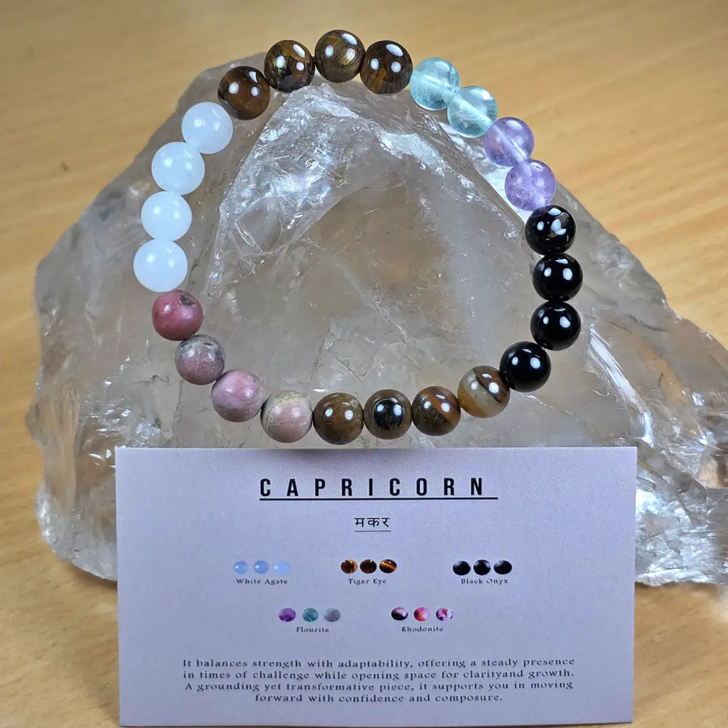 Capricorn Zodiac Bracelet – Crystal Energy for Focus & Success