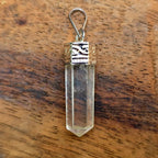 Luxury Clear Quartz Pendant | Handcrafted Pencil-Cut Gemstone Design