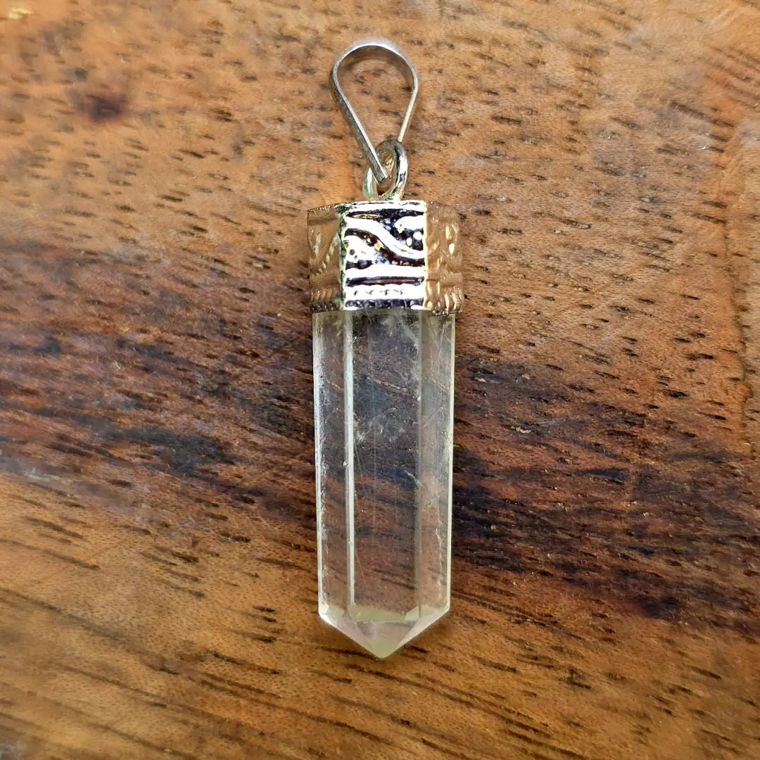 Clear Quartz Pencil Pendant – Master Healer Crystal Necklace
