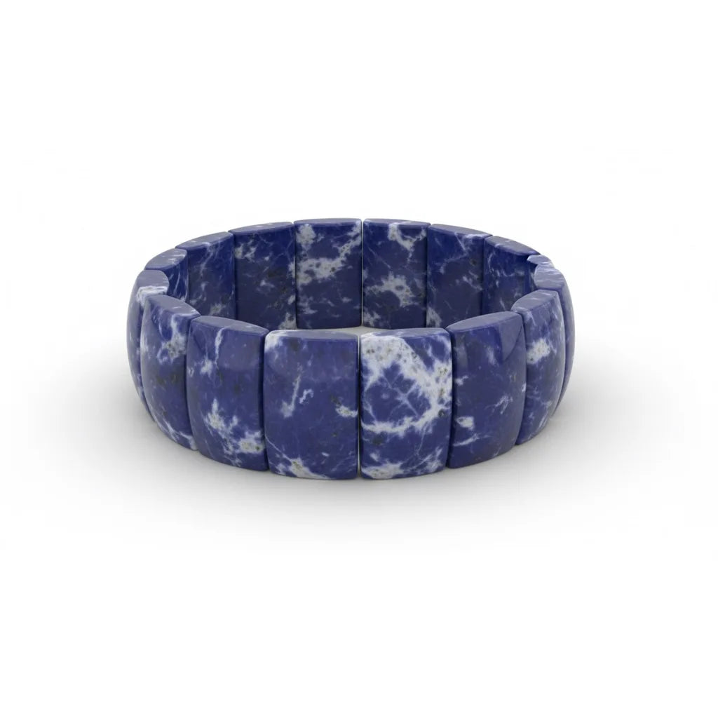 Natural Sodalite Flat Bead Bracelet