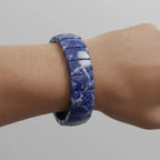 Natural Sodalite Flat Bead Bracelet