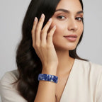 Natural Sodalite Flat Bead Bracelet