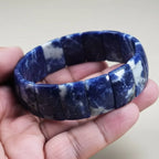 Natural Sodalite Flat Bead Bracelet