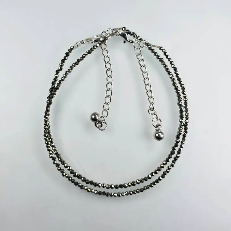 gemstone anklet online in India on a light grey background