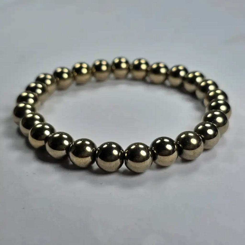 Handmade golden pyrite bracelet for wealth and protection