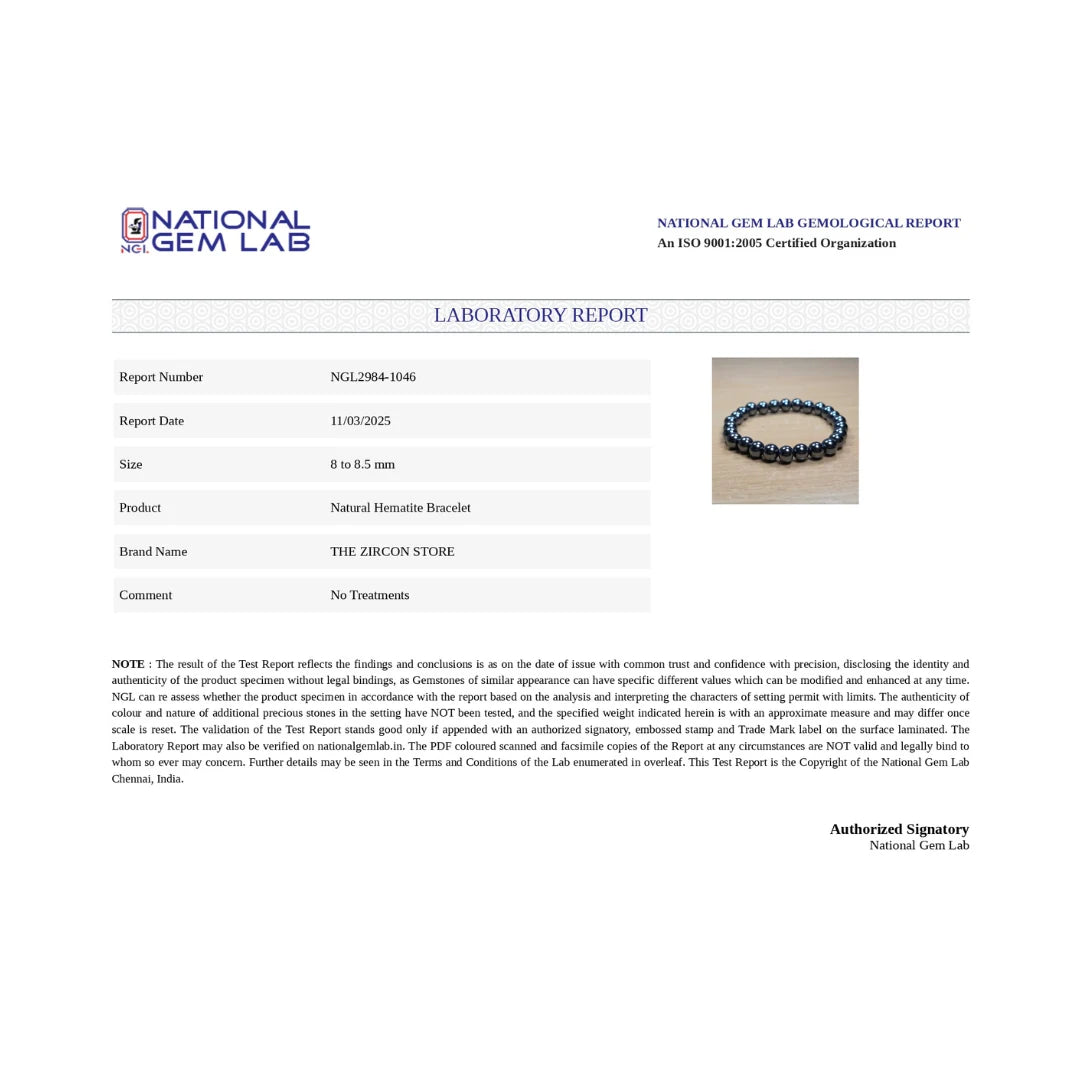 Natural Hematite Bracelet – Grounding & Healing Energy Stone