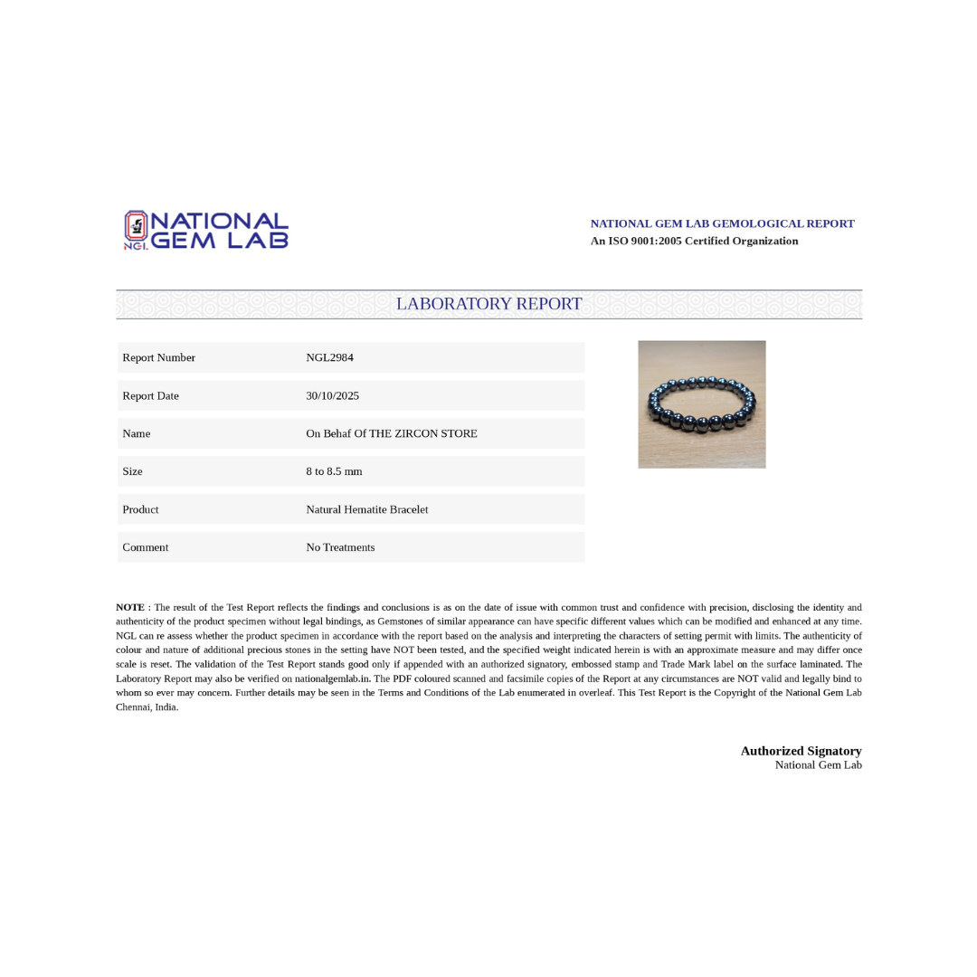 Natural Hematite Bracelet – Grounding & Healing Energy Stone