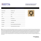 National Gem Lab laboratory report for a black bead bracelet with product details.