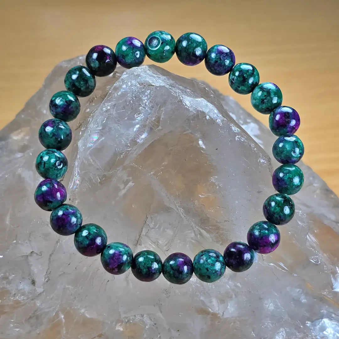 Natural Ruby Zoisite Stone Bracelet – Energy & Heart Chakra Gem