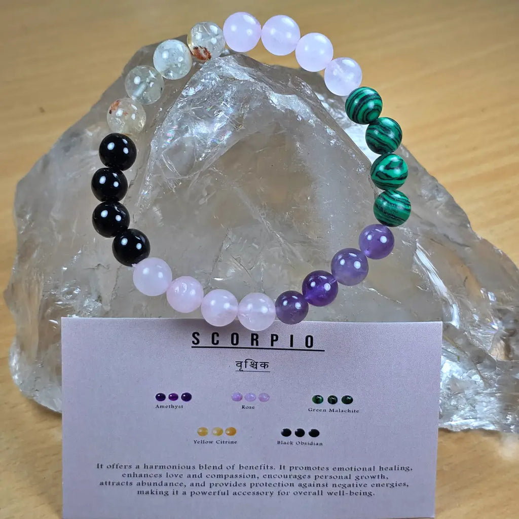 Scorpio Zodiac Bracelet – Crystal Energy for Transformation & Strength