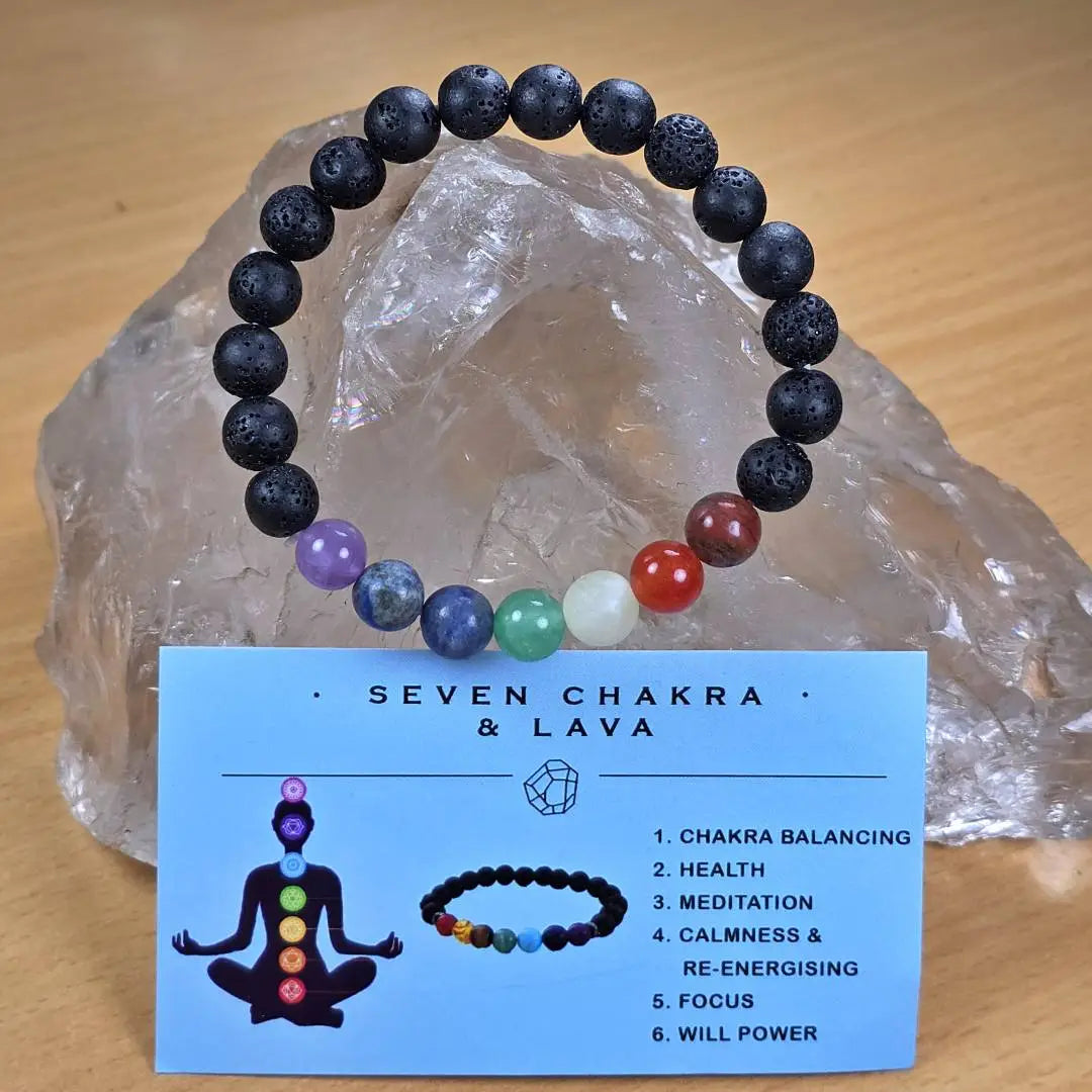 Seven Chakra Lava Bracelet – Handcrafted Energy Healing Jewelry