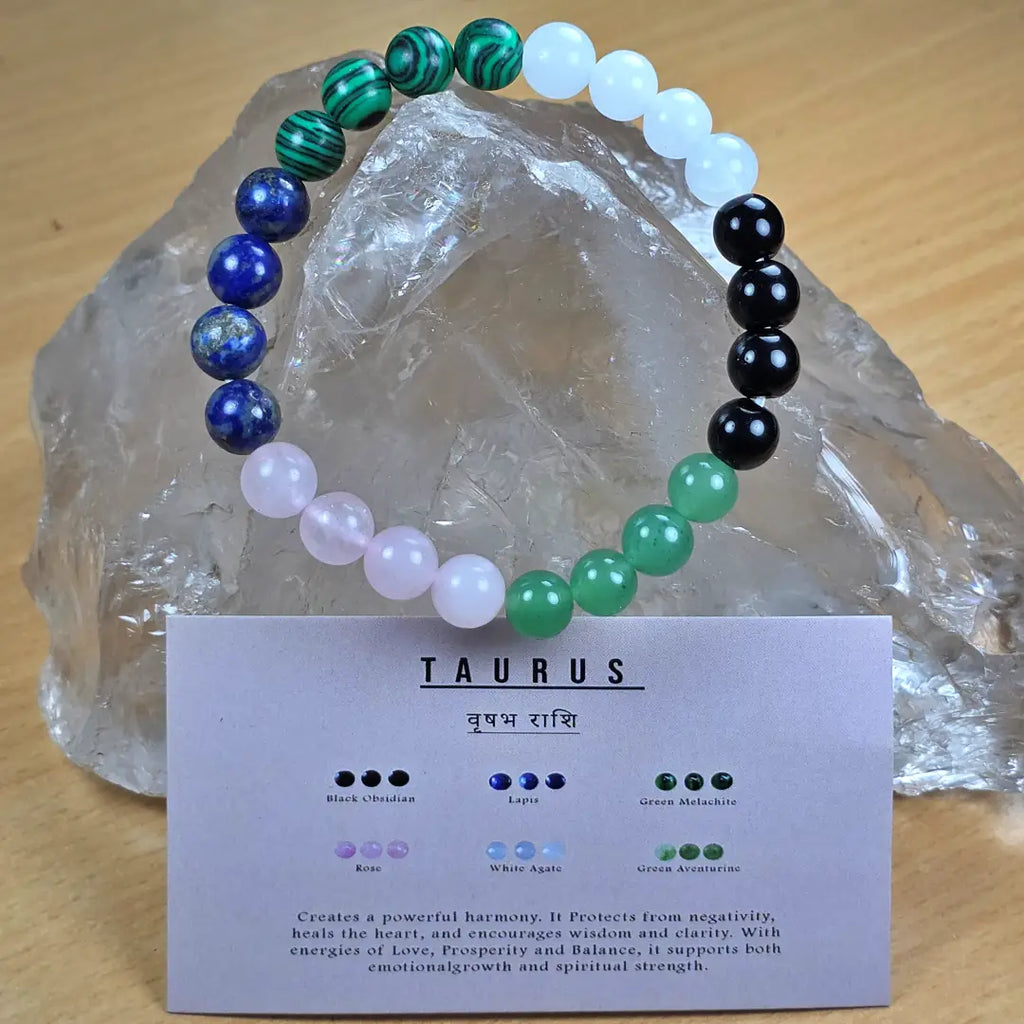 Taurus Zodiac Bracelet – Crystal Energy for Stability & Strength