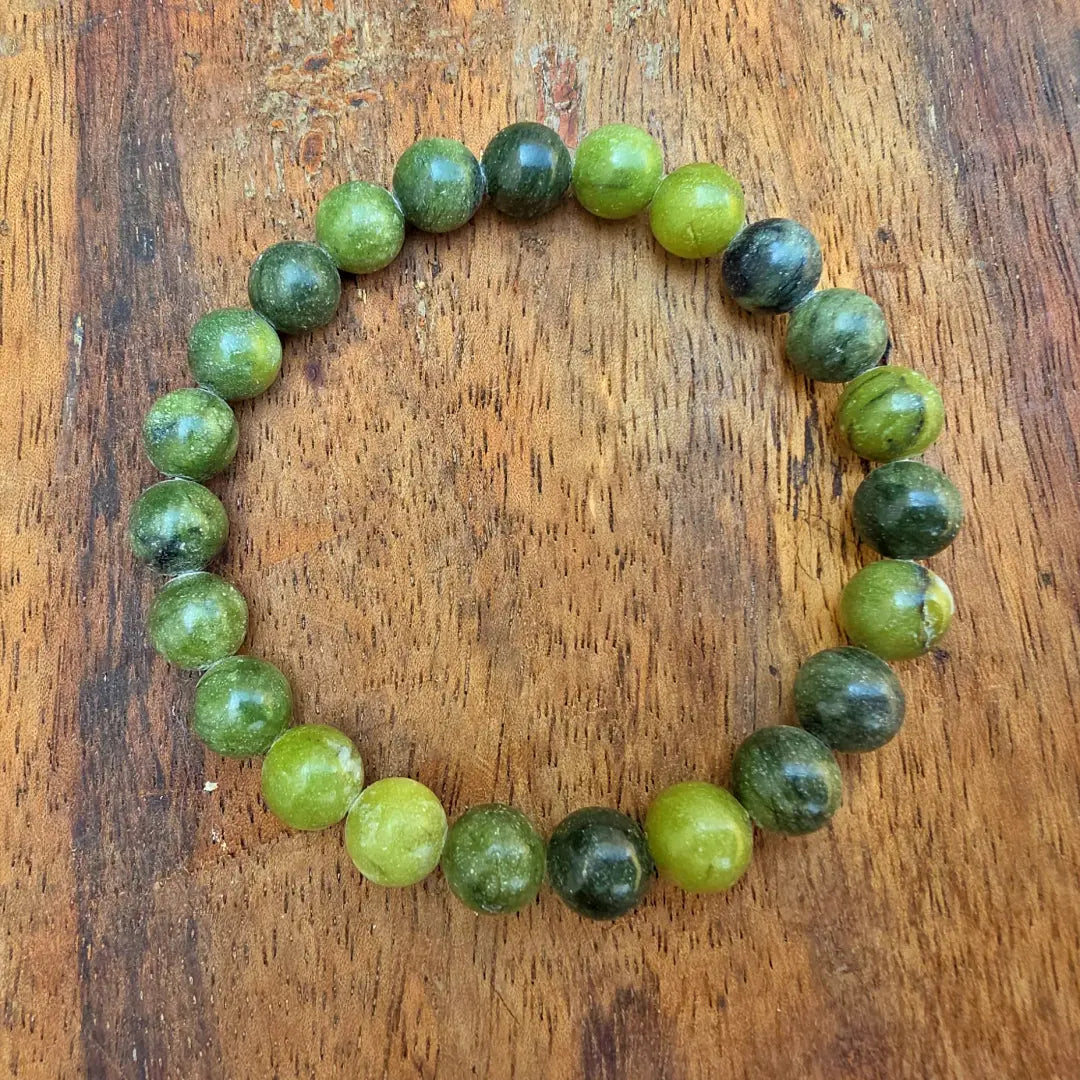 Green Vesuvianite Bracelet – Natural Stone of Growth & Harmony