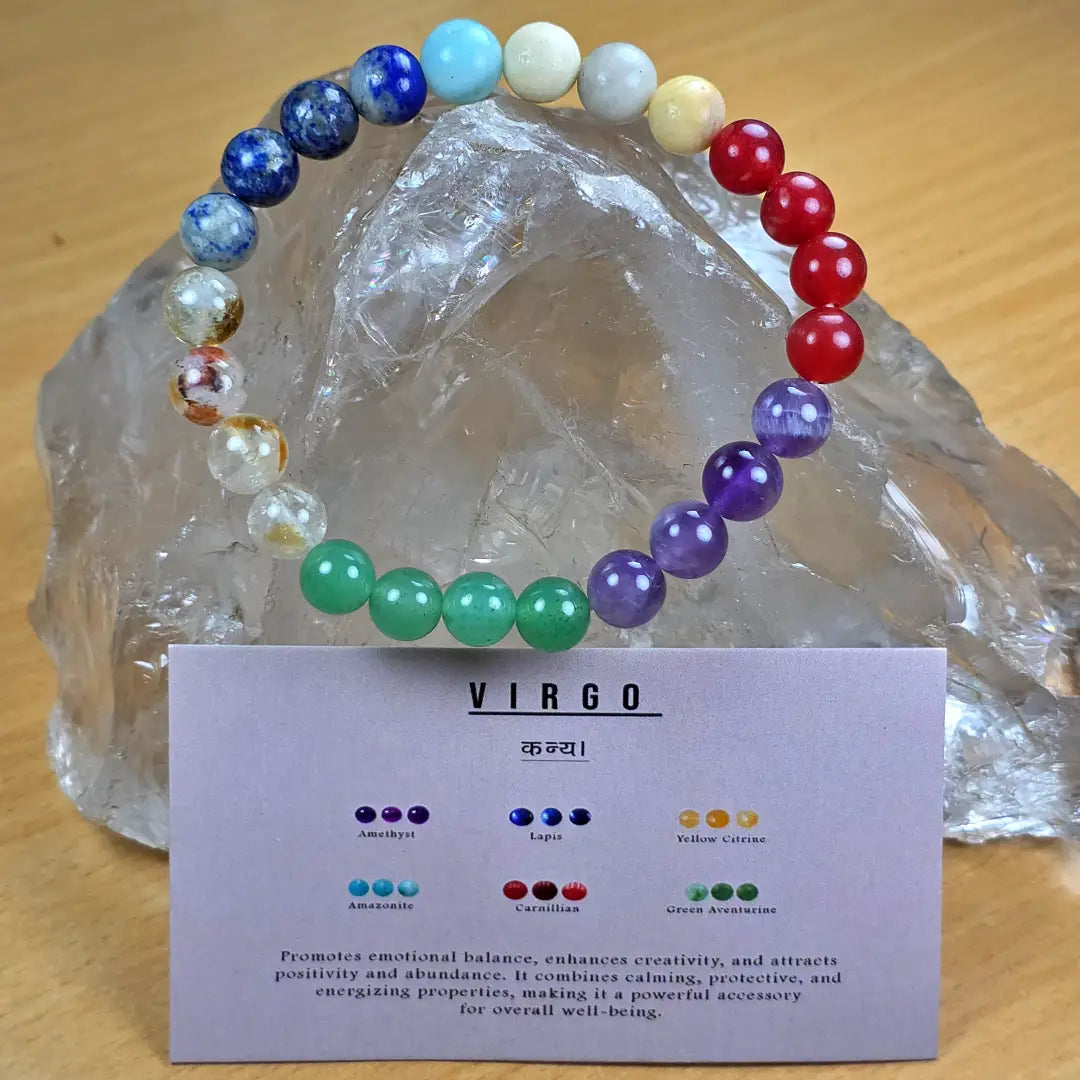 Virgo Zodiac Bracelet – Crystal Energy for Balance & Clarity